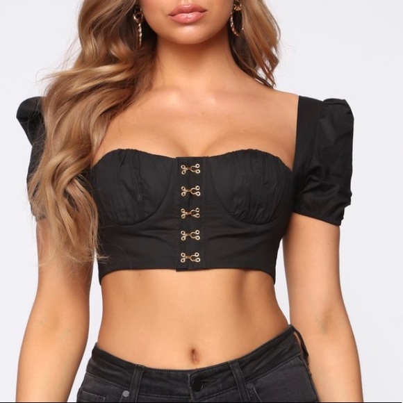 🚫SOLD🚫Fashion Nova Crop Hooked Bustier - Picture 2 of 6
